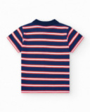 Polo pour garçon en rouge avec col boutonné et broderie