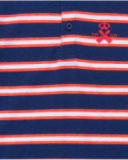 Polo pour garçon en rouge avec col boutonné et broderie