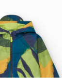 Coupe-vent pour garçon en jaune avec capuche et fermeture éclair