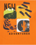 T-shirt à manches longues pour garçon en orange avec imprimé frontal