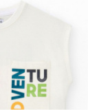 Débardeur pour garçon en blanc avec poche avant