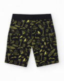 Bermudas pour garçon en noir avec taille élastique et imprimé.