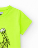 T-shirt pour garçon en jaune avec imprimé pélican.