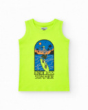 Débardeur pour garçon en jaune avec imprimé surfeur.