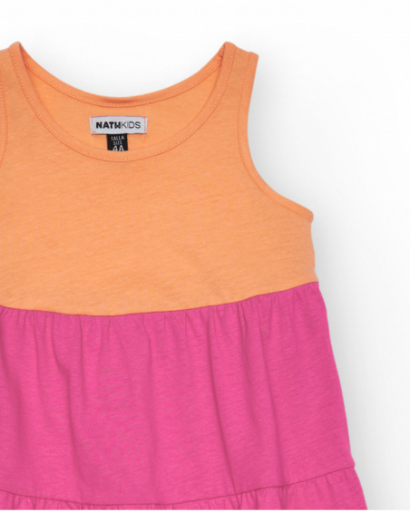 Robe pour fille en plusieurs couleurs avec larges bretelles.