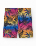 Legging cycliste pour fille avec imprimé tropical et taille élastique.