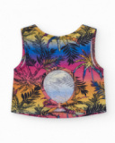 Top sans manches pour fille avec imprimé tropical.