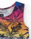 Top sans manches pour fille avec imprimé tropical.
