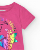 Camiseta de manga corta en rosa con estampado frontal