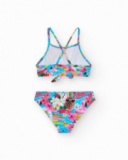Bikini multicolore pour fille avec imprimé tropical.