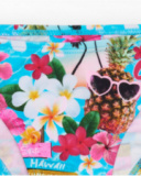 Bikini multicolore pour fille avec imprimé tropical.