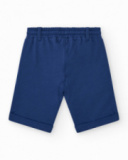 Bermudas pour garçon en bleu marine avec poches et taille élastique.