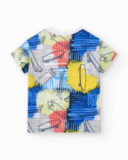 T-shirt multicolore pour garçon avec imprimé de trottinettes.