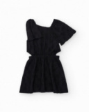 Robe pour fille en noir avec manches courtes bouffantes.