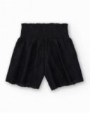 Short pour fille en noir avec taille élastique et imprimé floral.