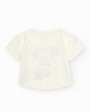 T-shirt pour fille en blanc avec design floral.