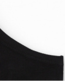 Top asymétrique pour fille en noir avec motif floral.