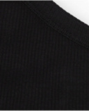 Top asymétrique pour fille en noir avec motif floral.