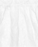 Top pour fille en blanc avec manches larges et épaules dénudées.