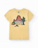 T-shirt à manches courtes pour garçon en jaune avec imprimé de l’Arizona.