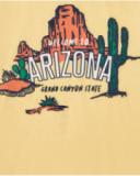 T-shirt à manches courtes pour garçon en jaune avec imprimé de l’Arizona.