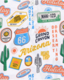 Polo pour garçon en blanc avec imprimé sur un voyage dans le désert.