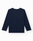 T-shirt à manches longues pour garçon en bleu avec design sur les aventures.