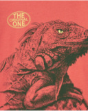 T-shirt pour garçon en rouge avec imprimé iguane