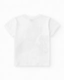 T-shirt pour garçon en blanc avec imprimé réaliste