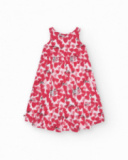 Robe à bretelles pour fille avec cœurs en rouge et blanc