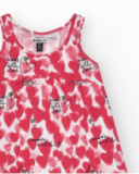 Robe à bretelles pour fille avec cœurs en rouge et blanc
