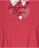 Robe pour fille en rouge sans manches avec cœurs imprimés