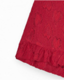Jupe-short pour fille en rouge avec taille élastique et volants