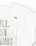 T-shirt à manches courtes pour fille en blanc avec imprimé métallique.