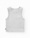 Débardeur pour fille en argenté avec finition brillante.
