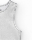 Débardeur pour fille en argenté avec finition brillante.