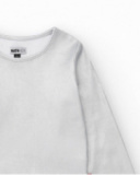 T-shirt à manches longues pour fille en argenté avec finition brillante.