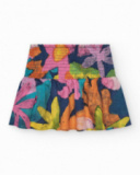 Jupe multicolore pour fille avec taille élastique froncée.