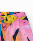 Short imprimé pour fille avec taille élastique et cordon de serrage.
