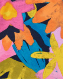 Combinaison pour fille multicolore avec manches bouffantes et encolure froncée.