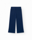 Pantalon pour fille en bleu avec taille élastique et cordon de serrage.