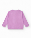 Sweat-shirt pour fille en lilas avec poches avant et fermeture éclair.
