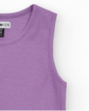 Top pour fille en lilas, sans manches et col rond.