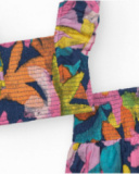 Ensemble blouse et jupe pour fille avec imprimé floral multicolore.