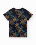 T-shirt pour garçon en noir avec imprimé tropical.