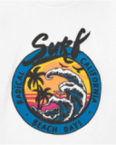 T-shirt pour garçon en blanc avec imprimé tropical.