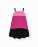 Robe pour fille en rose sans manches avec clous.
