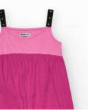 Robe pour fille en rose sans manches avec clous.