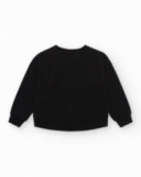 Sweat-shirt pour fille en noir, à manches longues, avec un cœur en appliques.