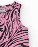 T-shirt pour fille en rose, sans manches, avec imprimé animal.